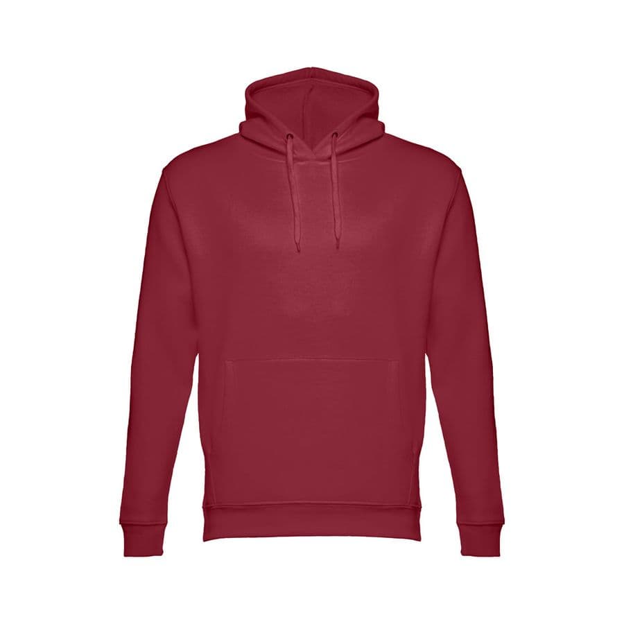 THC PHOENIX. Sweatshirt (unisex) med huva i bomull och polyester Vinröd