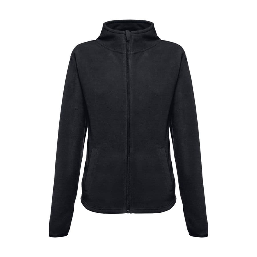 THC HELSINKI WOMEN. Polar fleecejacka i polyester med bälte för kvinnor Svart