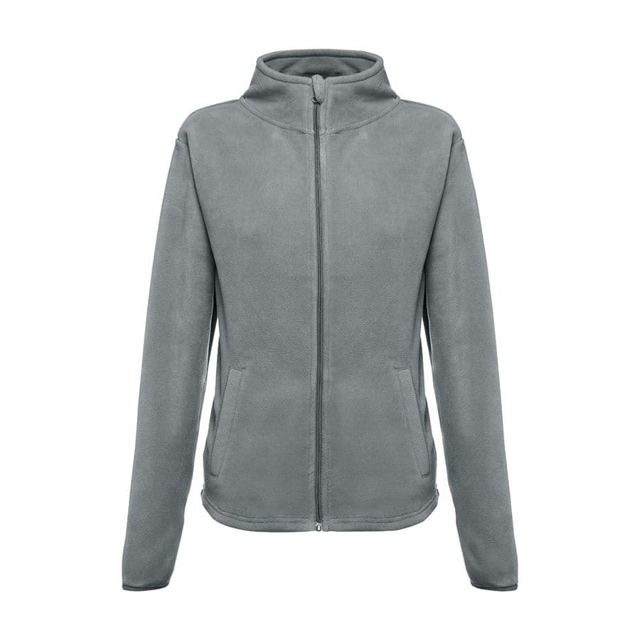 THC HELSINKI WOMEN. Polar fleecejacka i polyester med bälte för kvinnor Grå