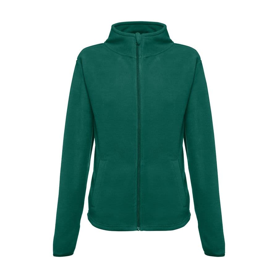 THC HELSINKI WOMEN. Polar fleecejacka i polyester med bälte för kvinnor Mörkgrön