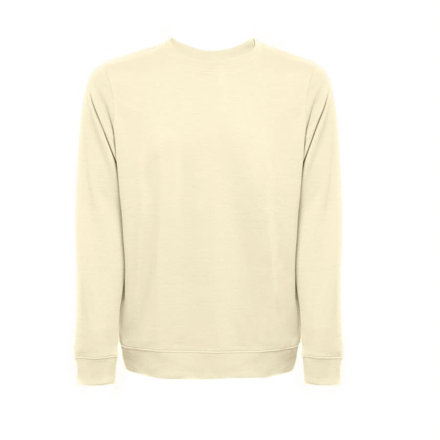 THC COLOMBO. Sweatshirt (unisex) i italiensk frotté utan knappslå Pastellgul