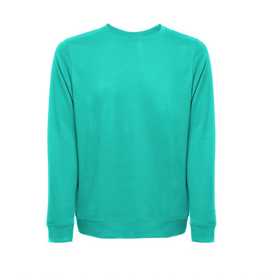 THC COLOMBO. Sweatshirt (unisex) i italiensk frotté utan knappslå Turkosgrön