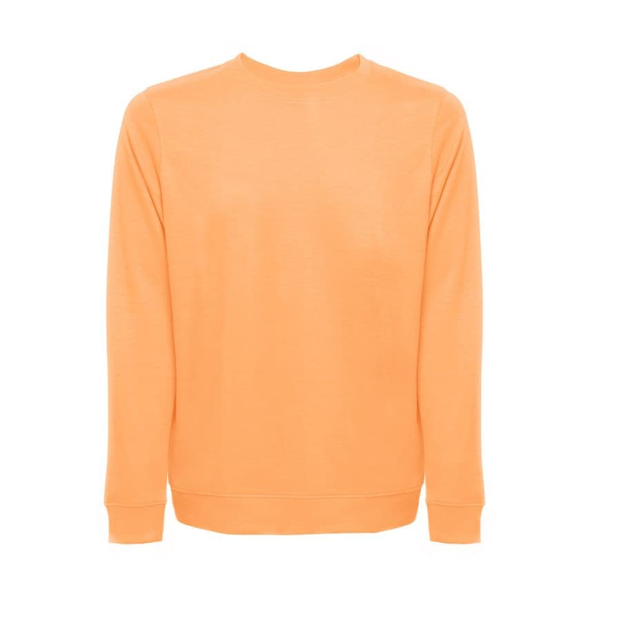 THC COLOMBO. Sweatshirt (unisex) i italiensk frotté utan knappslå Korallorange