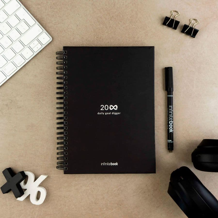 STARTER KIT INFINITE PLANNER A5. Setet innehåller en "infinite", rengöringskit, markör och markörhållare