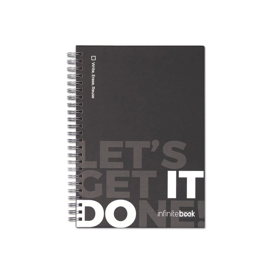 STARTER KIT INFINITEBOOK. Infinitebook"-kit med inbunden pärm, 1 rengöringskit, 1 markörpenna och 1 kulspetspenna