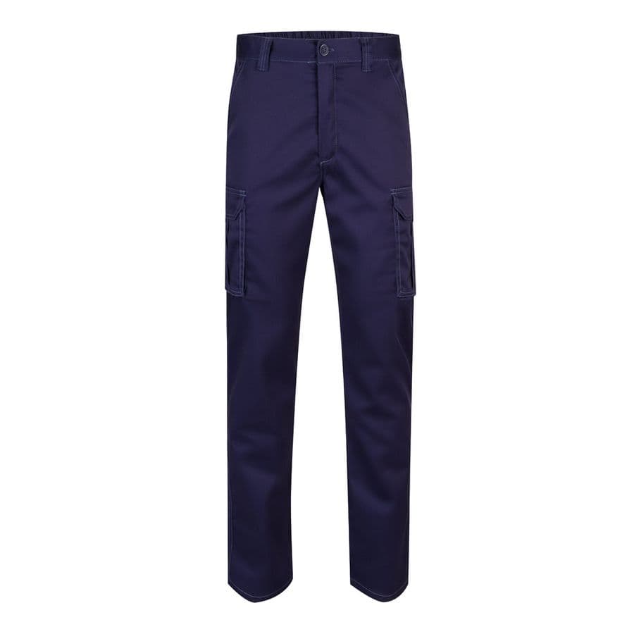 VL LUGH. Stretchbyxor med flera fickor (240g/m²) i bomull (46%), EME (38%) och polyester (16%) Blå