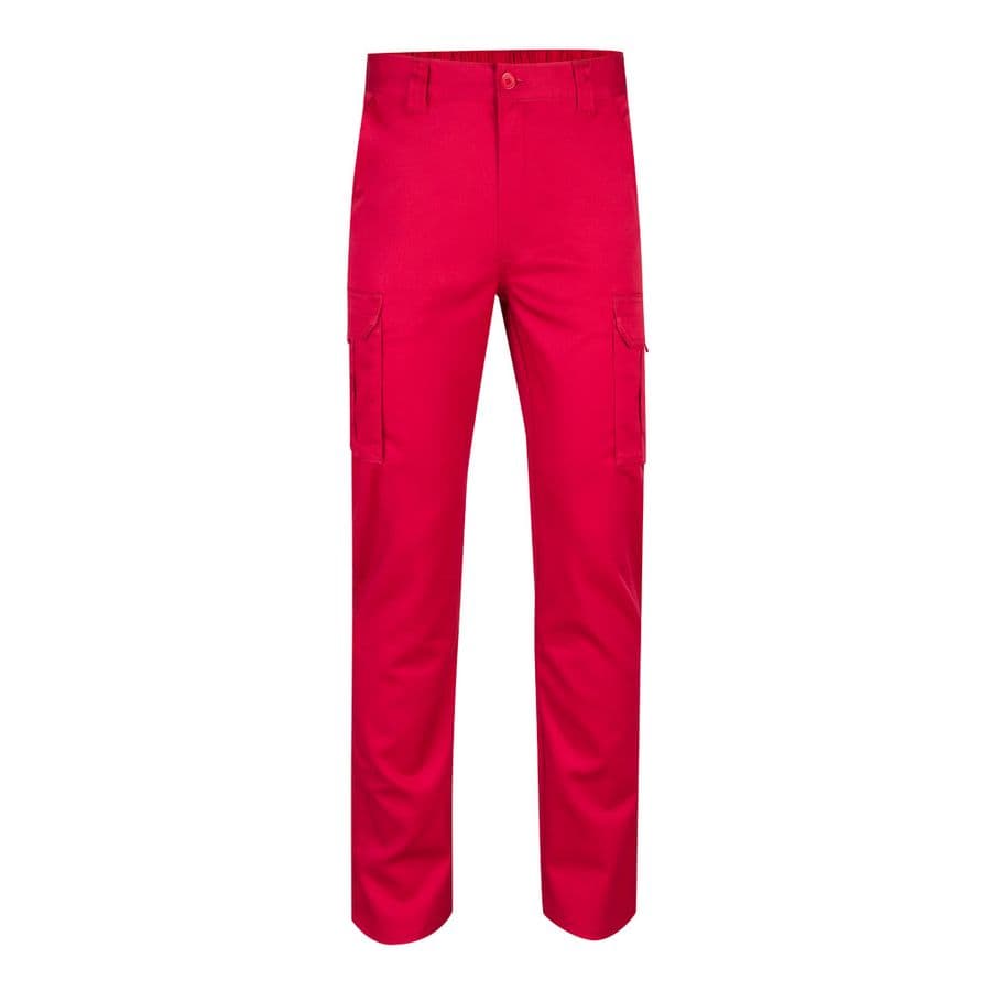VL LUGH. Stretchbyxor med flera fickor (240g/m²) i bomull (46%), EME (38%) och polyester (16%) Röd
