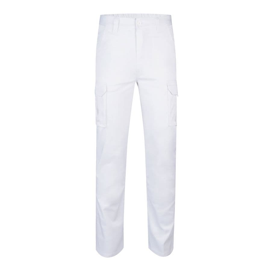 VL LUGH. Stretchbyxor med flera fickor (240g/m²) i bomull (46%), EME (38%) och polyester (16%) Vit