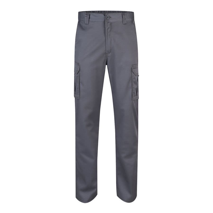 VL LUGH. Stretchbyxor med flera fickor (240g/m²) i bomull (46%), EME (38%) och polyester (16%) Grå