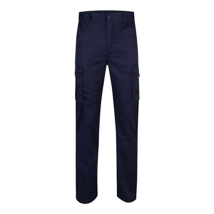 VL LUGH. Stretchbyxor med flera fickor (240g/m²) i bomull (46%), EME (38%) och polyester (16%) Marinblå
