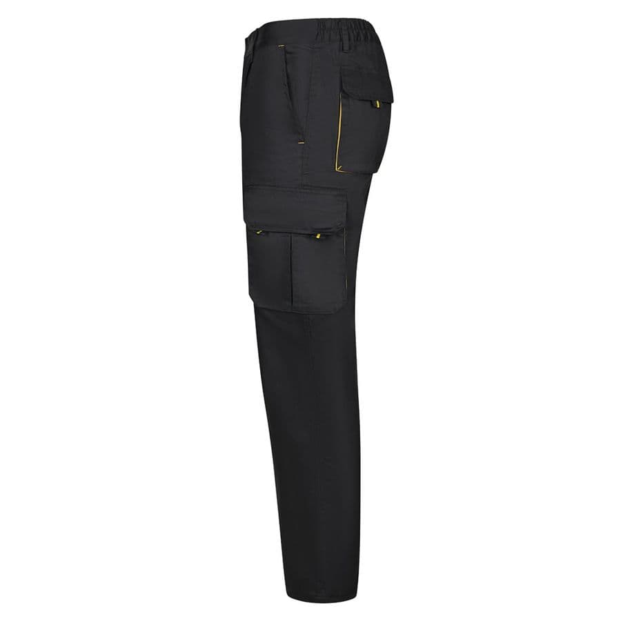 VL HYPNOS. Tvåfärgade byxor i twill med flera fickor (200g/m²), i bomull (35%) och polyester (65%)