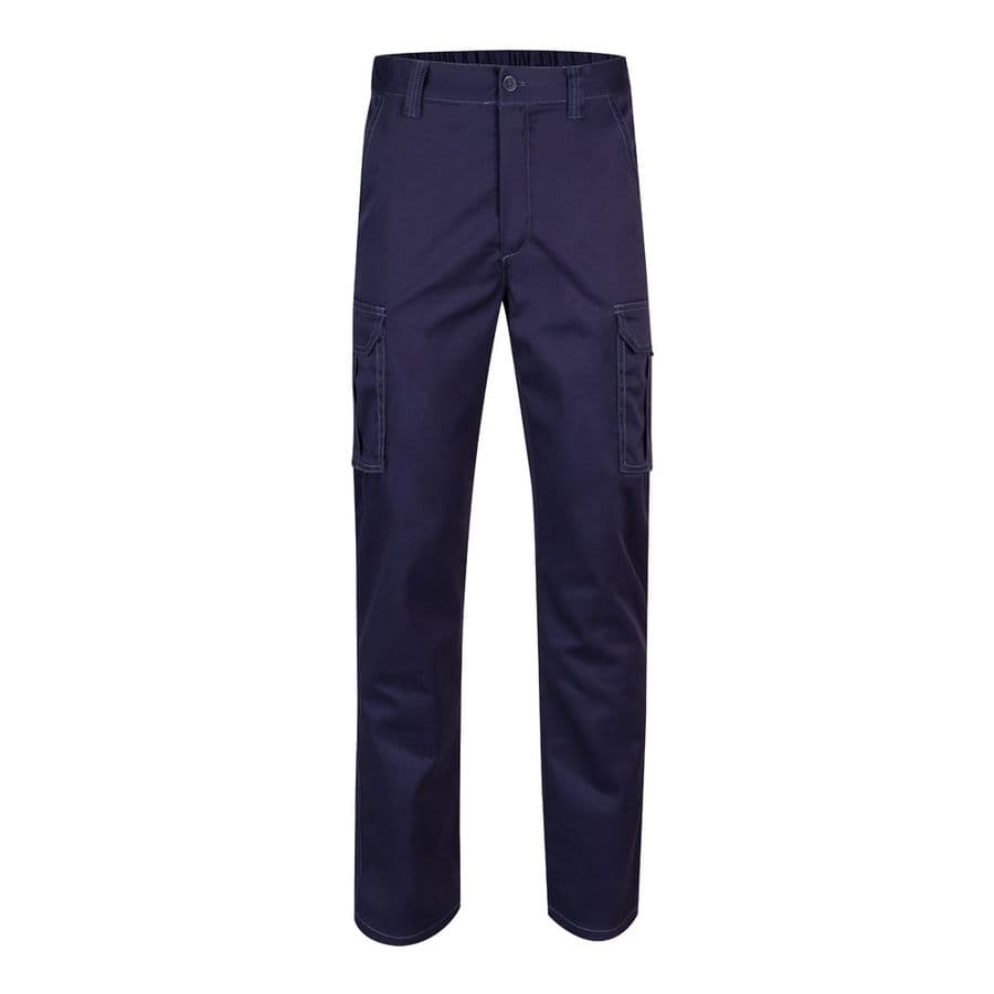 VL PAN. Stretchbyxor med flera fickor (290g/m²), i bomull (46%), EME (38%) och polyester (16%) Blå