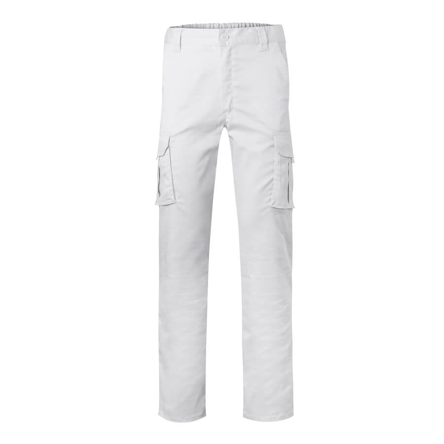 VL PAN. Stretchbyxor med flera fickor (290g/m²), i bomull (46%), EME (38%) och polyester (16%) Vit