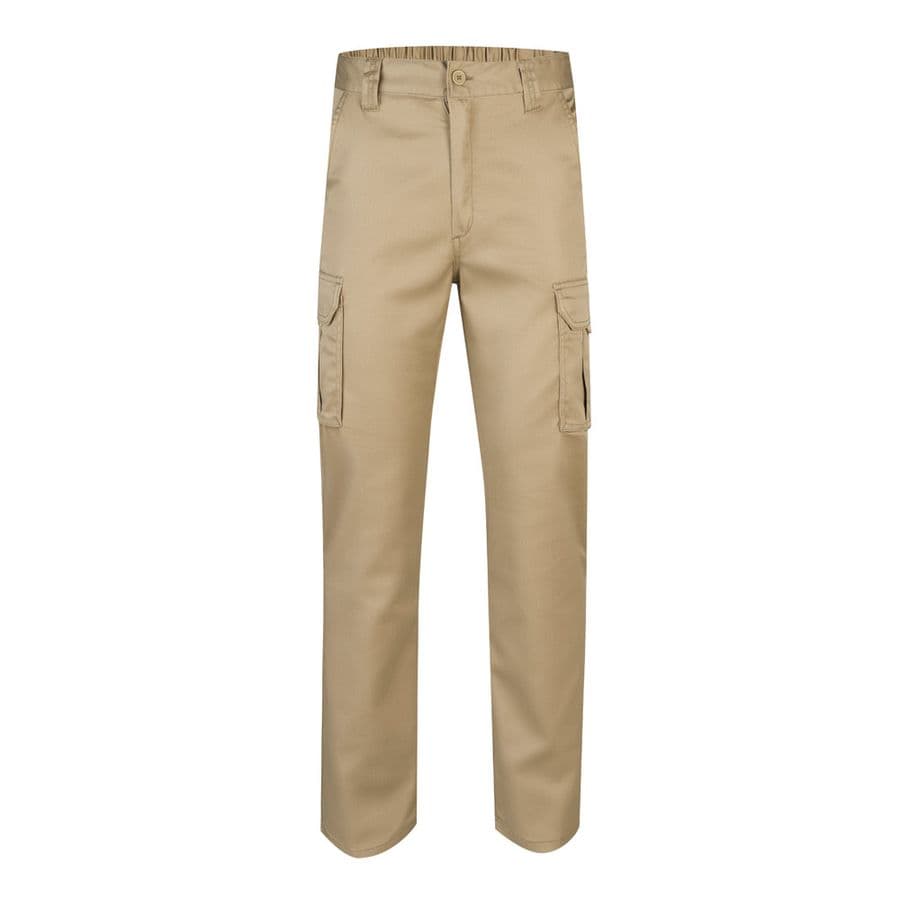 VL PAN. Stretchbyxor med flera fickor (290g/m²), i bomull (46%), EME (38%) och polyester (16%) Ljus naturfärg