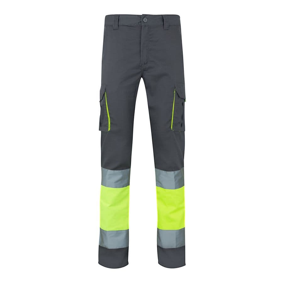VL ZEUS LARGE. Tvåfärgade stretchbyxor med flera fickor (240g/m²), i bomull (46%), EME (38%) och polyester (16%) Grå