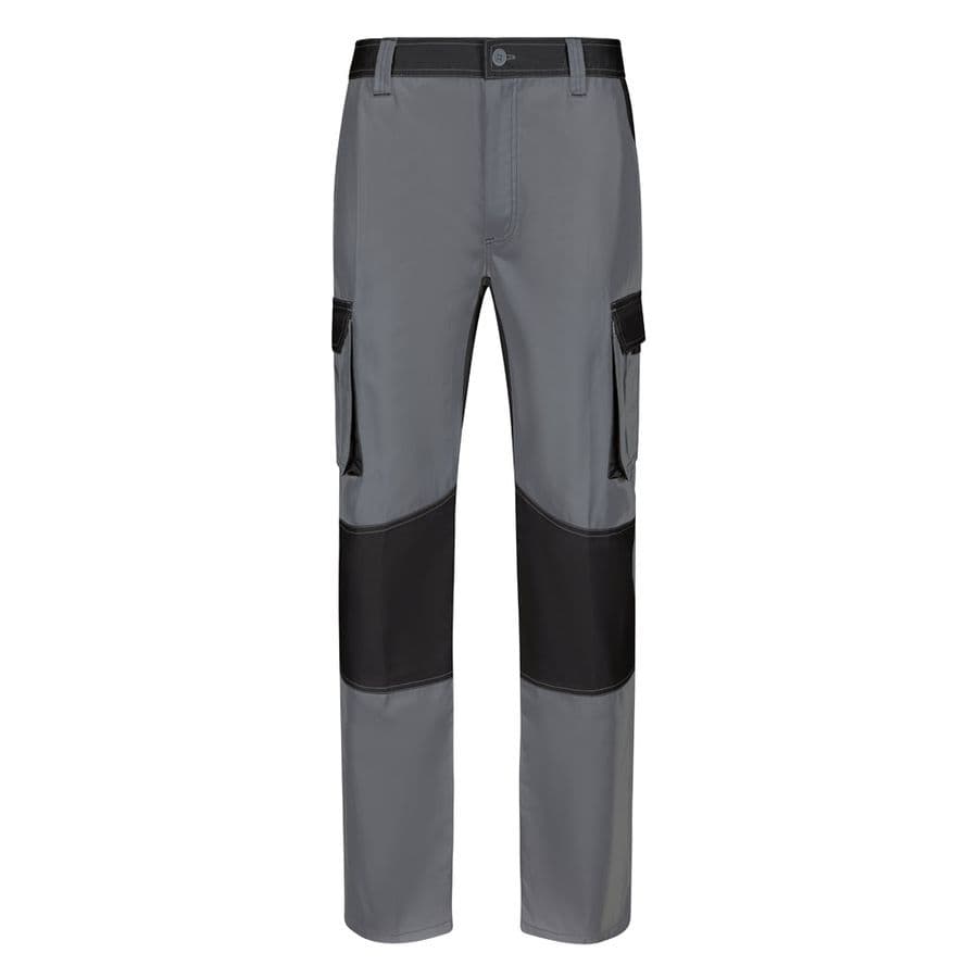 VL NJORD. Tvåfärgade byxor i twill med flera fickor (240 g/m²), i bomull (35 %) och polyester (65 %) Grå