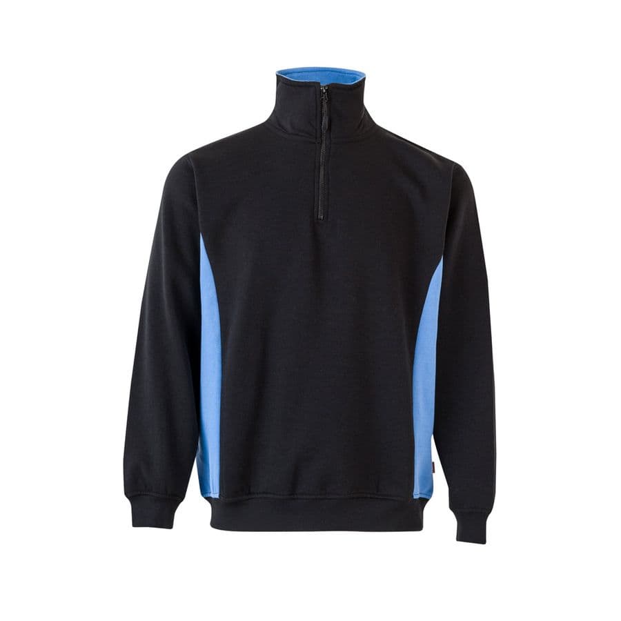 VL SVAROG. Tvåfärgad frottétröja (260g/m²), i polyester (65%) och bomull (35%) Svart