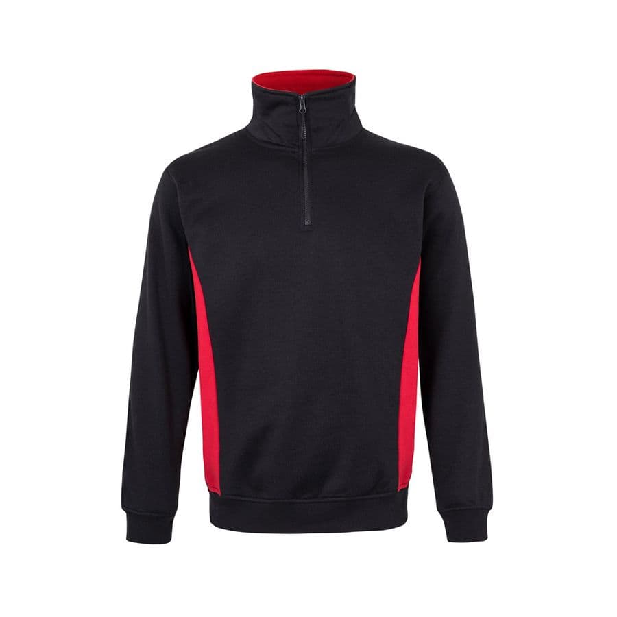 VL SVAROG. Tvåfärgad frottétröja (260g/m²), i polyester (65%) och bomull (35%) Svart