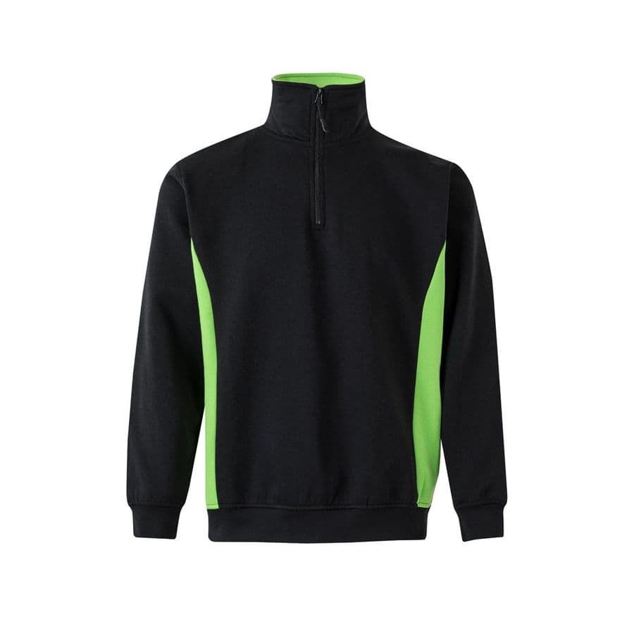 VL SVAROG. Tvåfärgad frottétröja (260g/m²), i polyester (65%) och bomull (35%) Svart