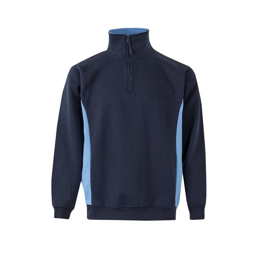 VL SVAROG. Tvåfärgad frottétröja (260g/m²), i polyester (65%) och bomull (35%) Blå