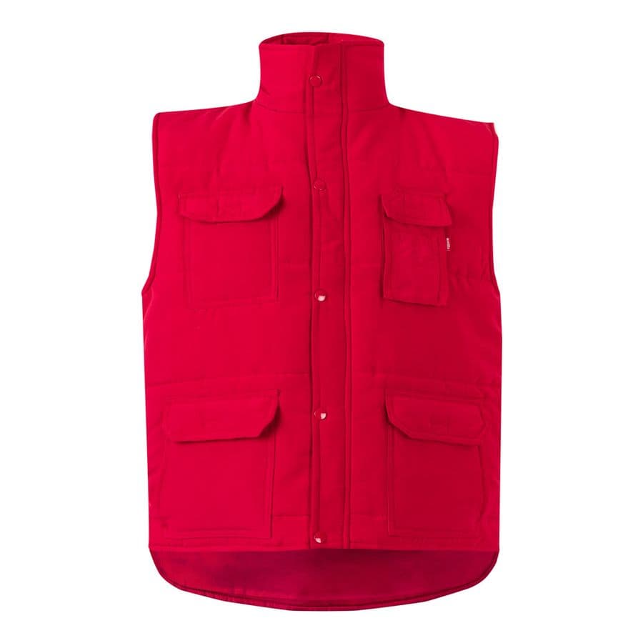 VL MEFITIS. Vadderad väst med flera fickor (220g/m²), i polyester (100%) Röd