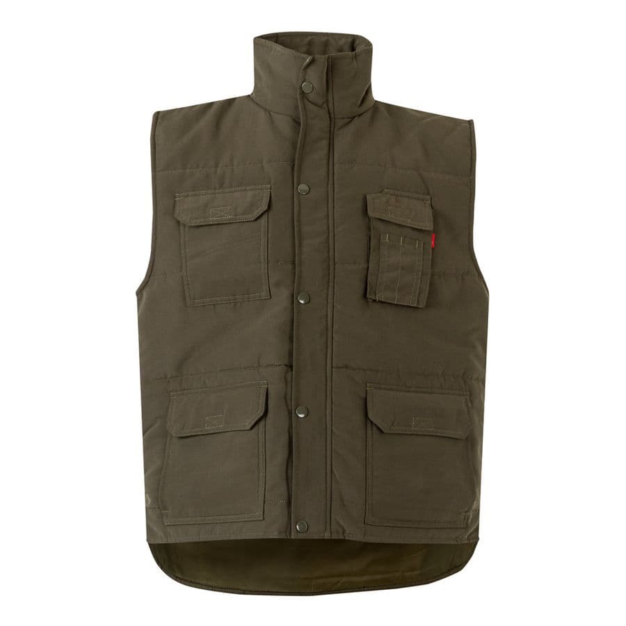 VL MEFITIS. Vadderad väst med flera fickor (220g/m²), i polyester (100%) Militärgrön