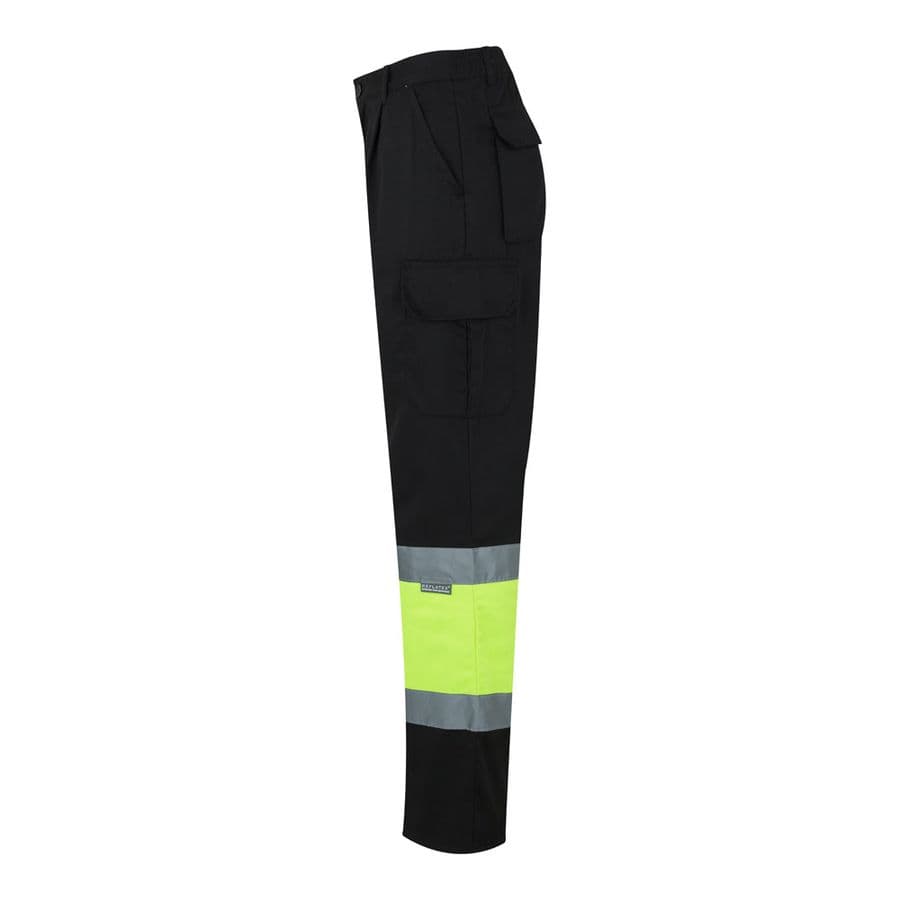 VL POSEIDON LARGE. Tvåfärgade byxor i twill med flera fickor (210g/m²), i bomull (20%) och polyester (80%)
