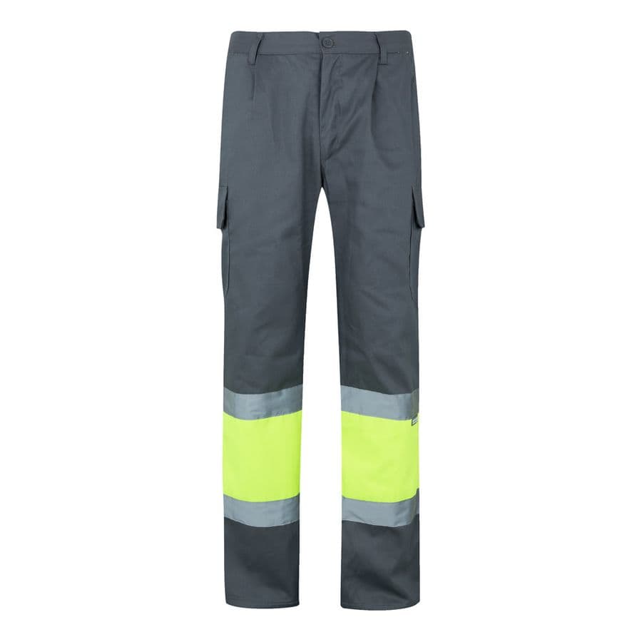 VL POSEIDON LARGE. Tvåfärgade byxor i twill med flera fickor (210g/m²), i bomull (20%) och polyester (80%) Grå