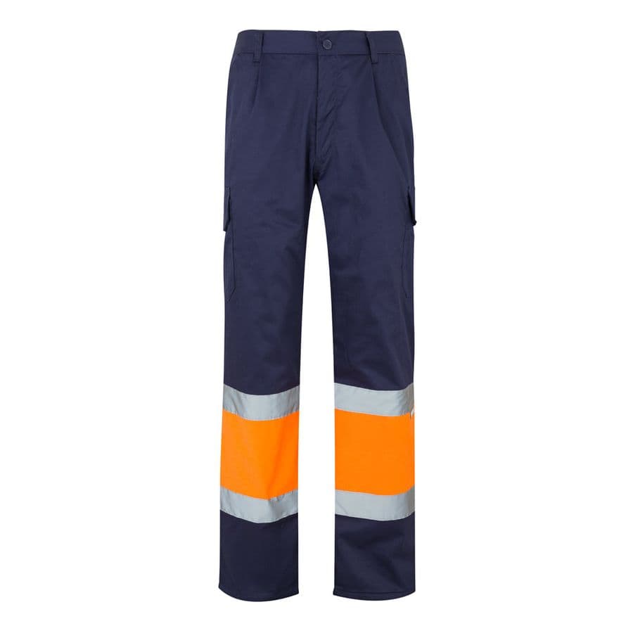 VL POSEIDON LARGE. Tvåfärgade byxor i twill med flera fickor (210g/m²), i bomull (20%) och polyester (80%) Blå