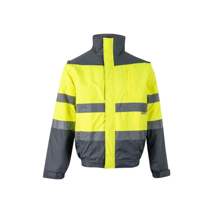 VL JUPITER. Tvåfärgad vadderad jacka (180g/m²) i polyester (100%), med PU-beläggning Grå