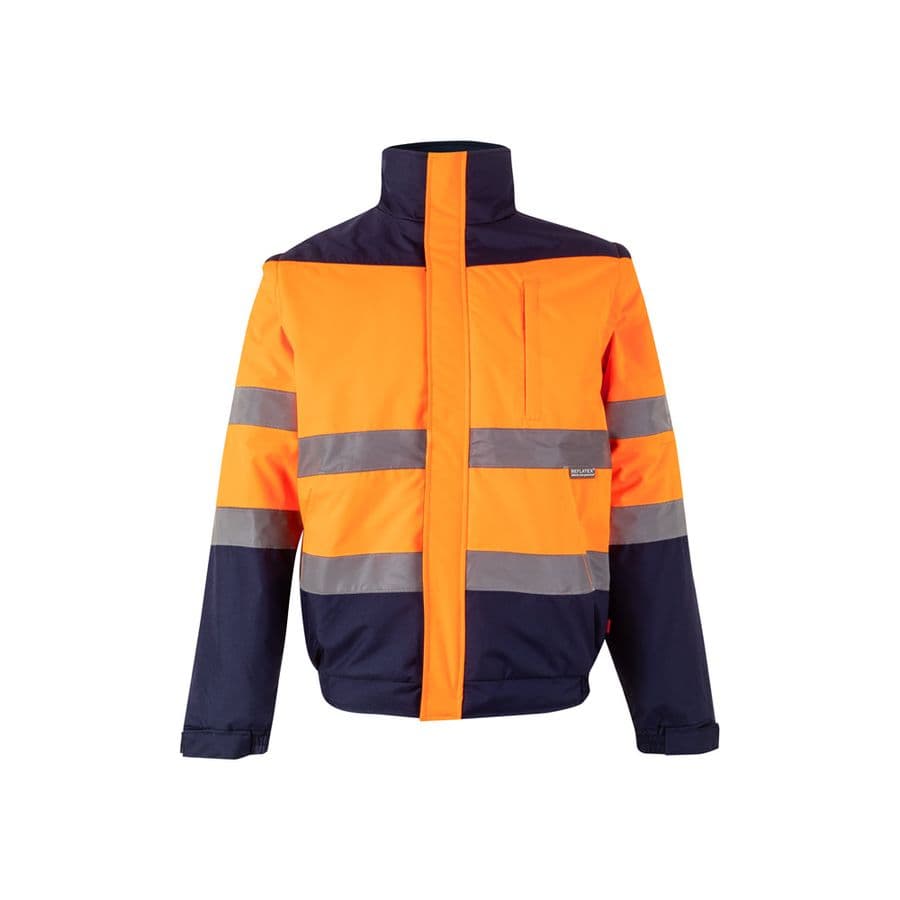 VL JUPITER LARGE. Tvåfärgad vadderad jacka (180g/m²) i polyester (100%), med PU-beläggning Blå