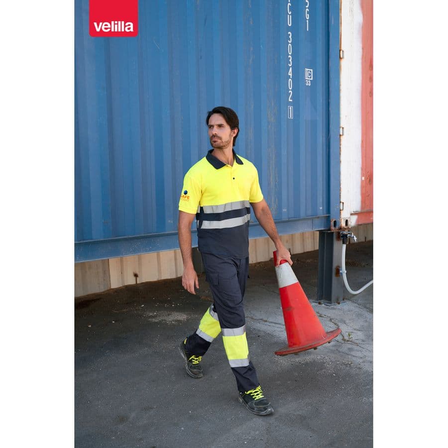 VL CUPID. Tvåfärgad pikétröja med fågelögon (160g/m²) med korta ärmar, i polyester (100%)