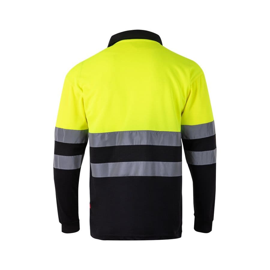 VL VULCAN. Tvåfärgad pikétröja med fågelögon (160g/m²) med långa ärmar, i polyester (100%)