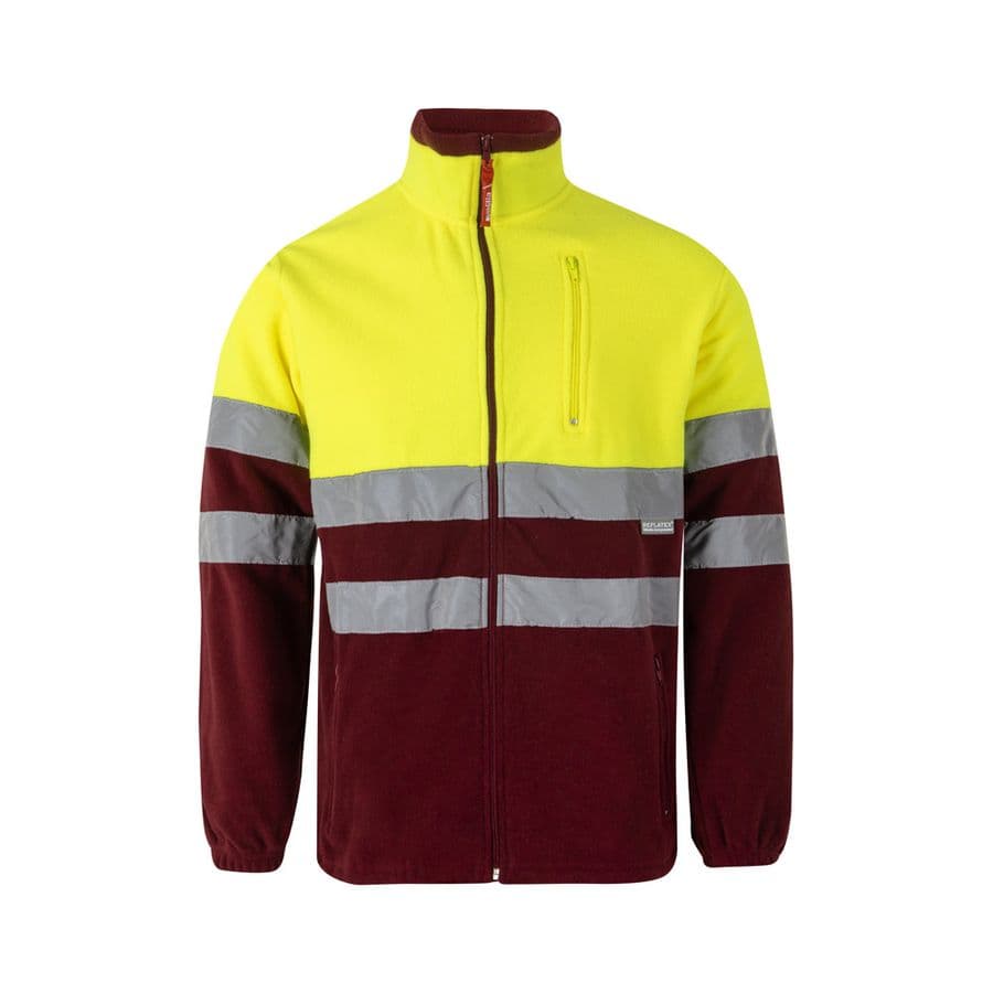 VL EROS. Tvåfärgad fleecejacka (280g/m²), i polyester (100%) Vinröd