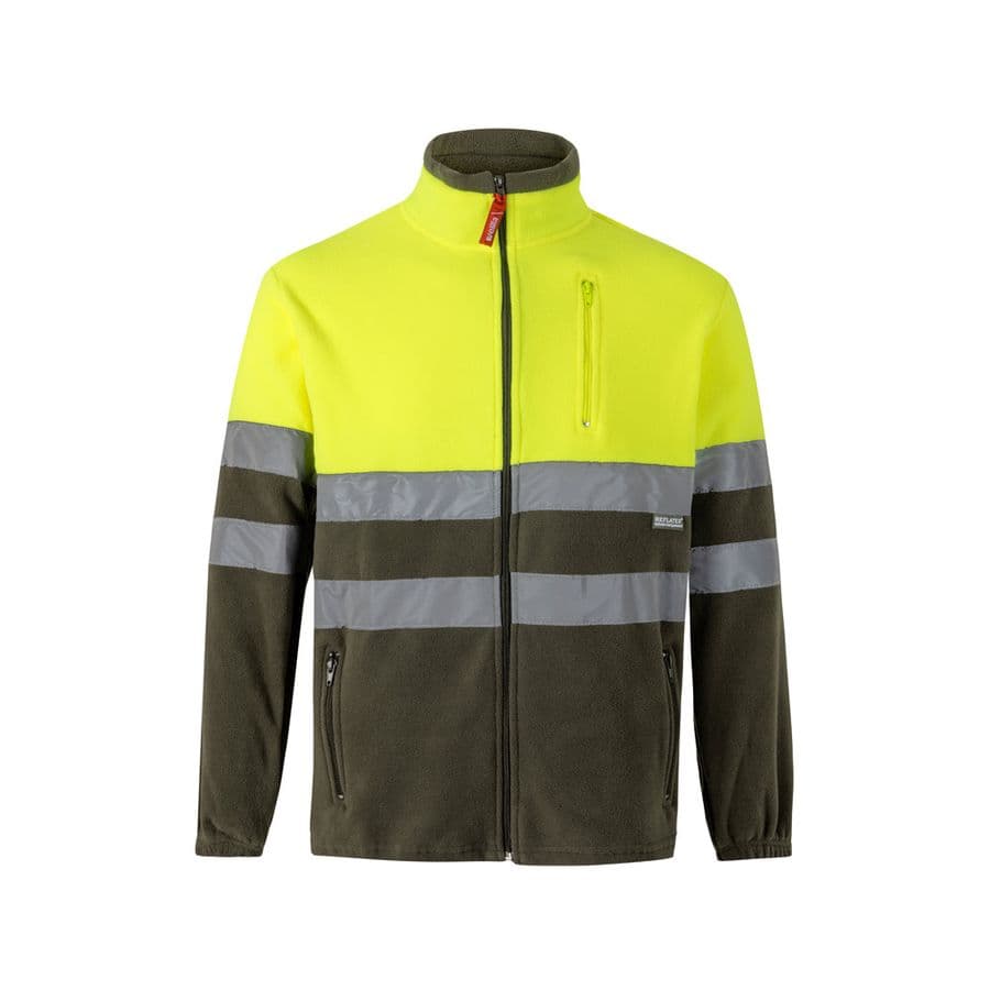 VL EROS LARGE. Tvåfärgad fleecejacka (280g/m²), i polyester (100%) Militärgrön