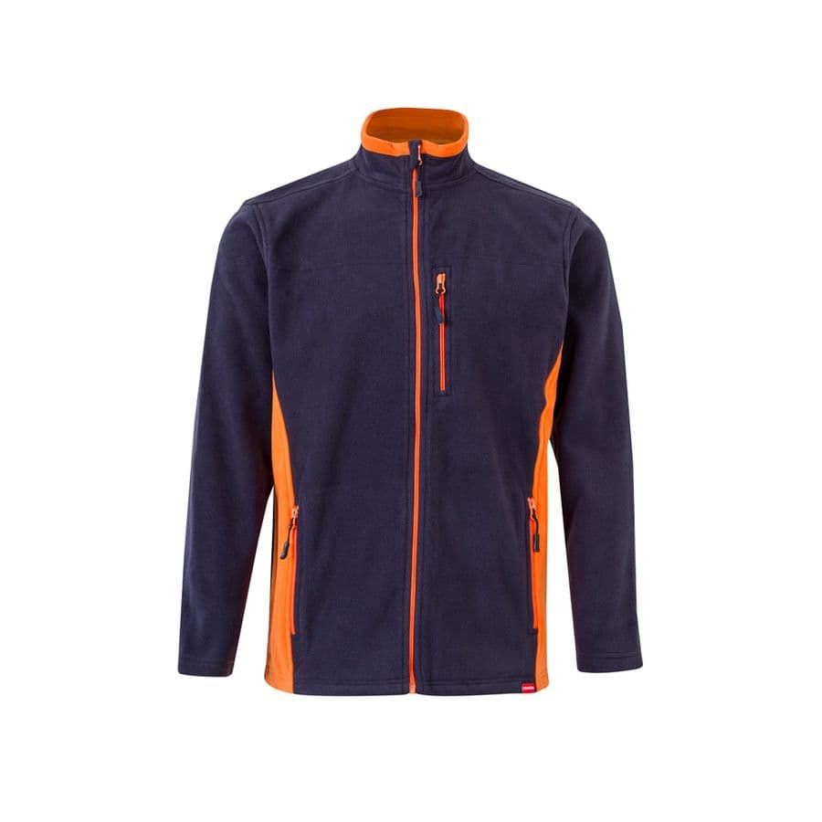 VL GERAS. Tvåfärgad fleecejacka (220g/m²) i polyester (100%) Blå