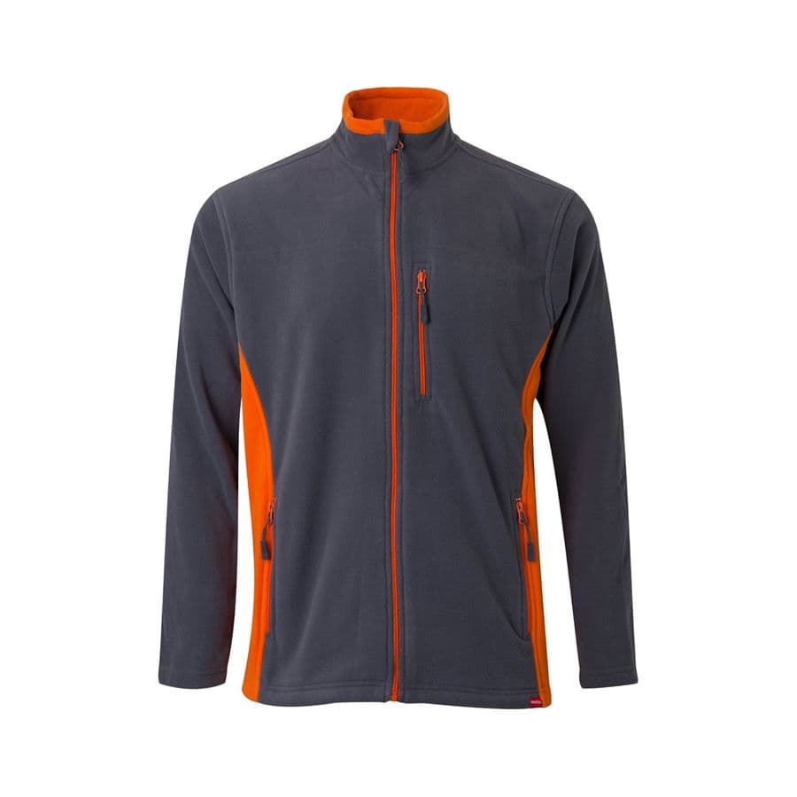 VL GERAS. Tvåfärgad fleecejacka (220g/m²) i polyester (100%) Grå