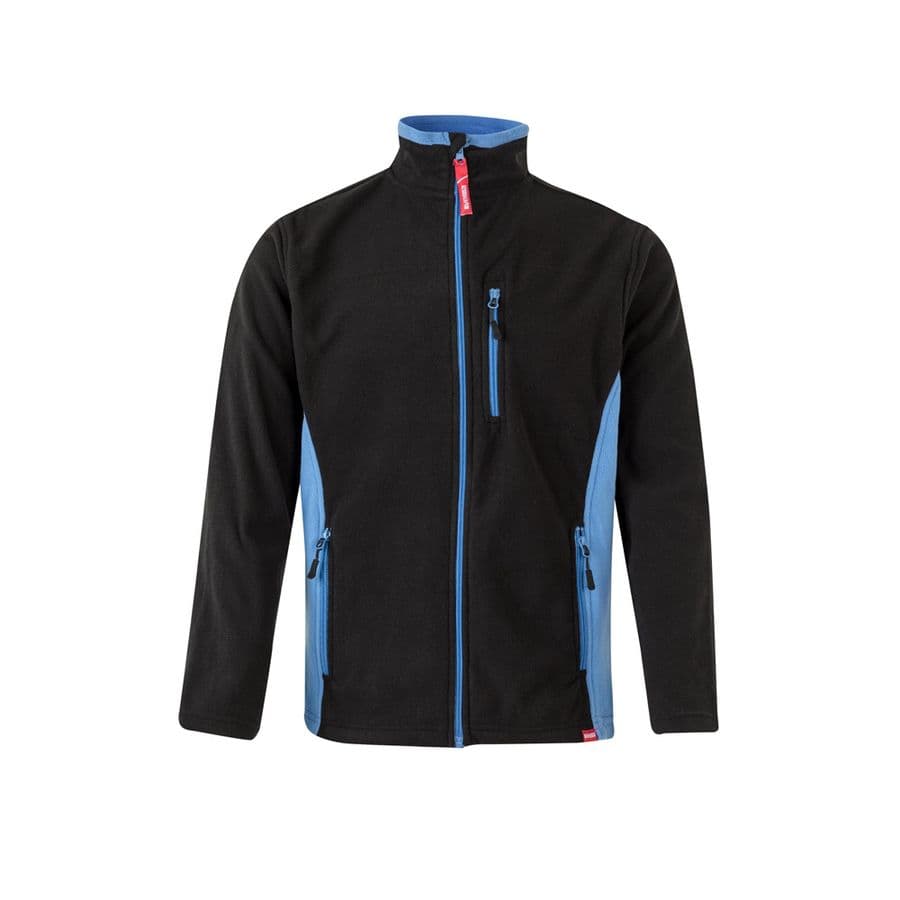 VL GERAS. Tvåfärgad fleecejacka (220g/m²) i polyester (100%) Svart