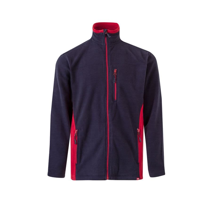 VL GERAS. Tvåfärgad fleecejacka (220g/m²) i polyester (100%) Blå