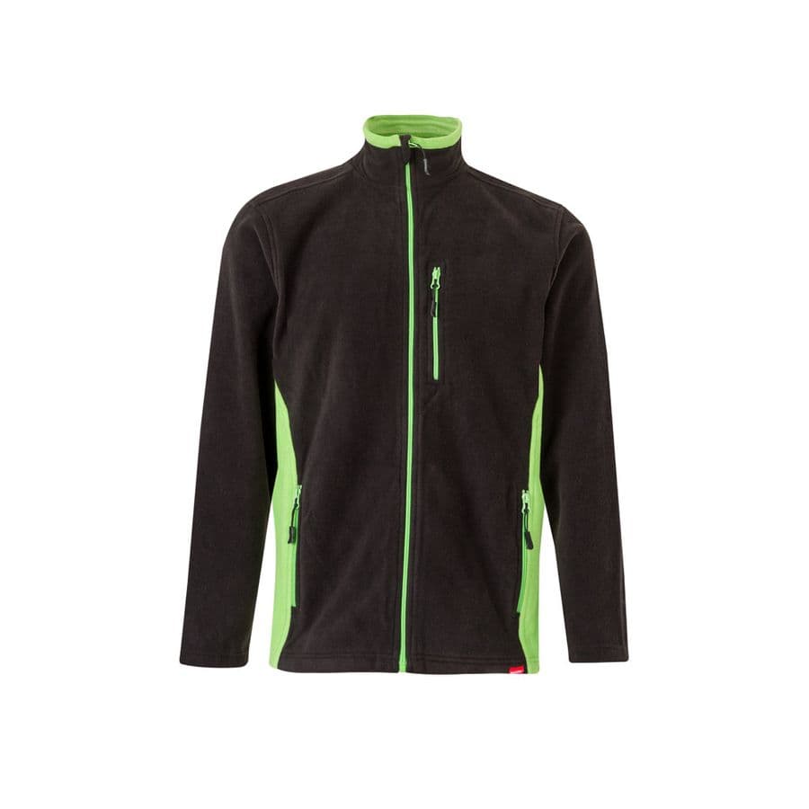 VL GERAS. Tvåfärgad fleecejacka (220g/m²) i polyester (100%) Svart