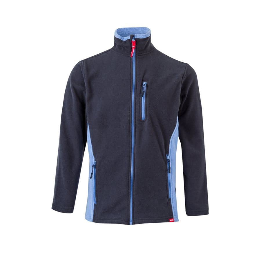 VL GERAS. Tvåfärgad fleecejacka (220g/m²) i polyester (100%) Blå