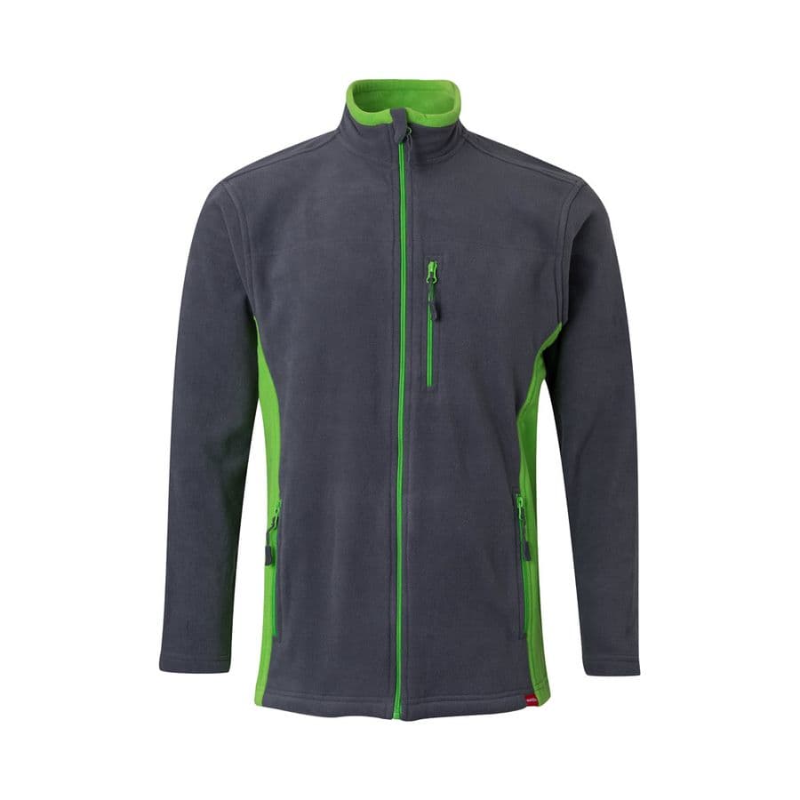 VL GERAS. Tvåfärgad fleecejacka (220g/m²) i polyester (100%) Grå
