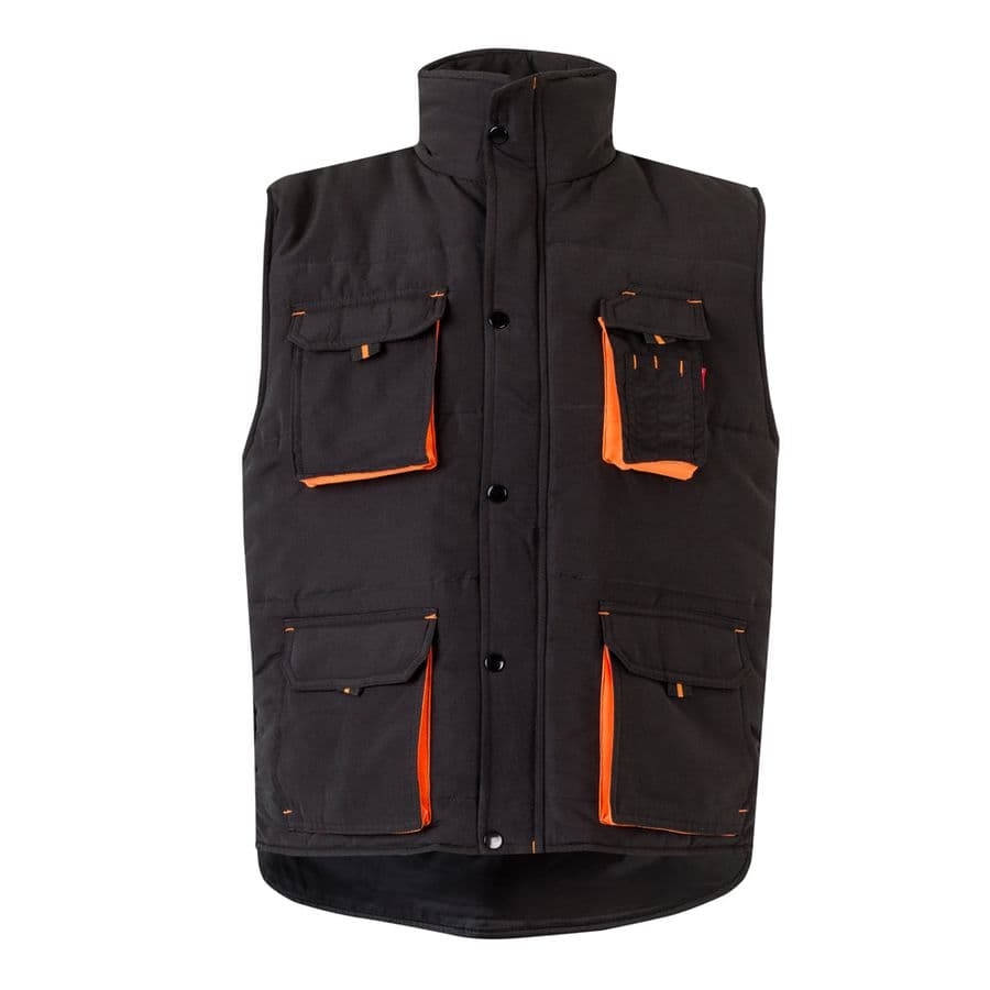 VL NERGAL. Vadderad väst, tvåfärgad, multificka (120g/m²), i polyester (100%) Svart