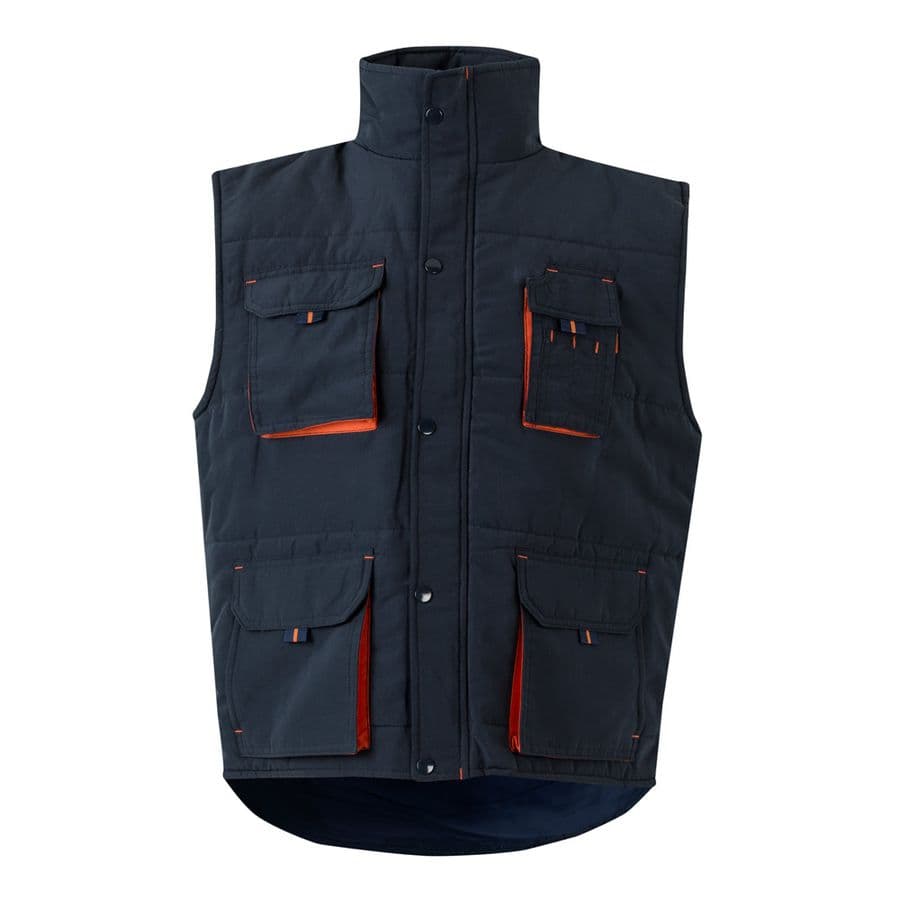 VL NERGAL. Vadderad väst, tvåfärgad, multificka (120g/m²), i polyester (100%) Blå