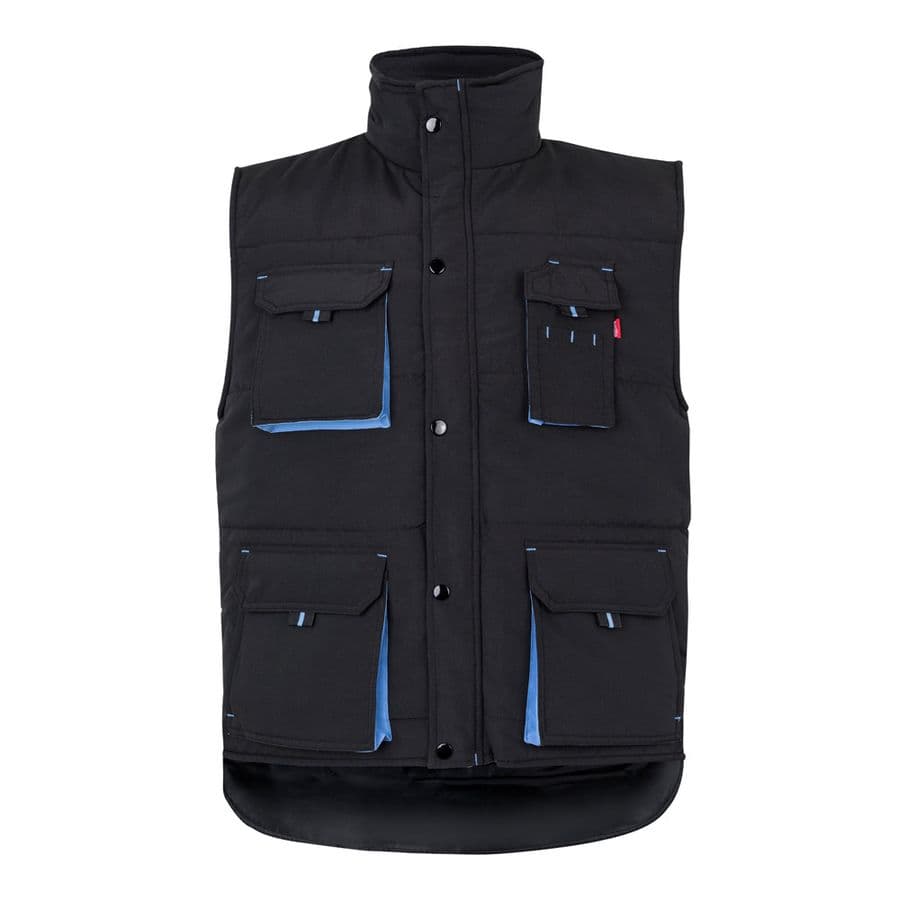VL NERGAL. Vadderad väst, tvåfärgad, multificka (120g/m²), i polyester (100%) Svart