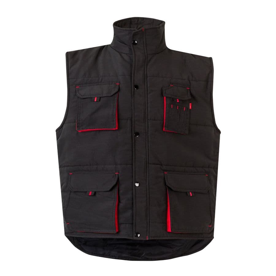 VL NERGAL. Vadderad väst, tvåfärgad, multificka (120g/m²), i polyester (100%) Svart