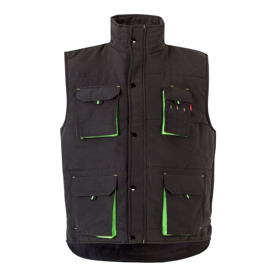VL NERGAL. Vadderad väst, tvåfärgad, multificka (120g/m²), i polyester (100%) Svart
