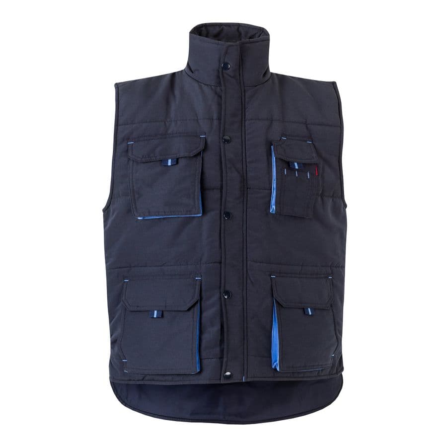 VL NERGAL. Vadderad väst, tvåfärgad, multificka (120g/m²), i polyester (100%) Blå