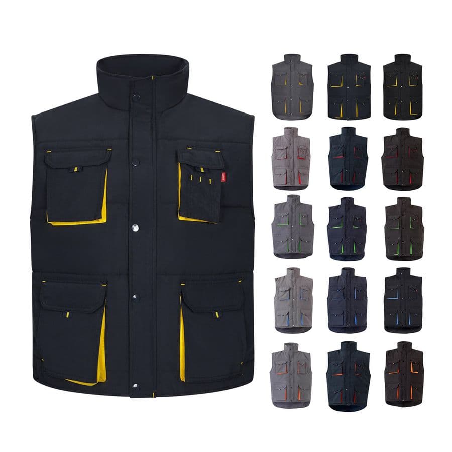 VL NERGAL. Vadderad väst, tvåfärgad, multificka (120g/m²), i polyester (100%)