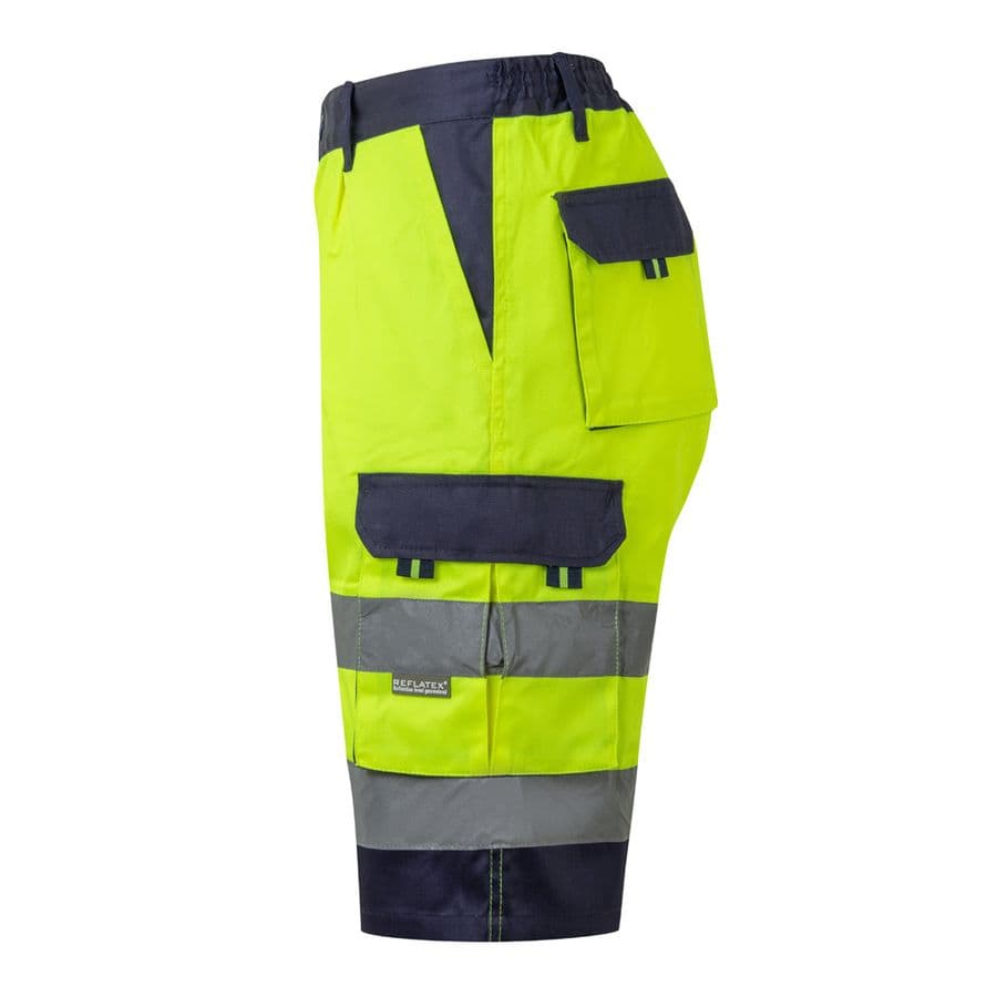 VL HADES. Tvåfärgade bermudashorts med flera fickor (210g/m²), i bomull (20%) och polyester (80%)
